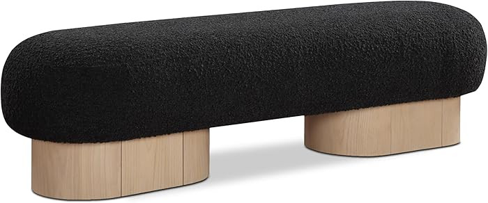 Meridian Furniture 22001Black Robertson Collection Art Deco Bench with Luxurious Black Boucle Fab... | Amazon (US)