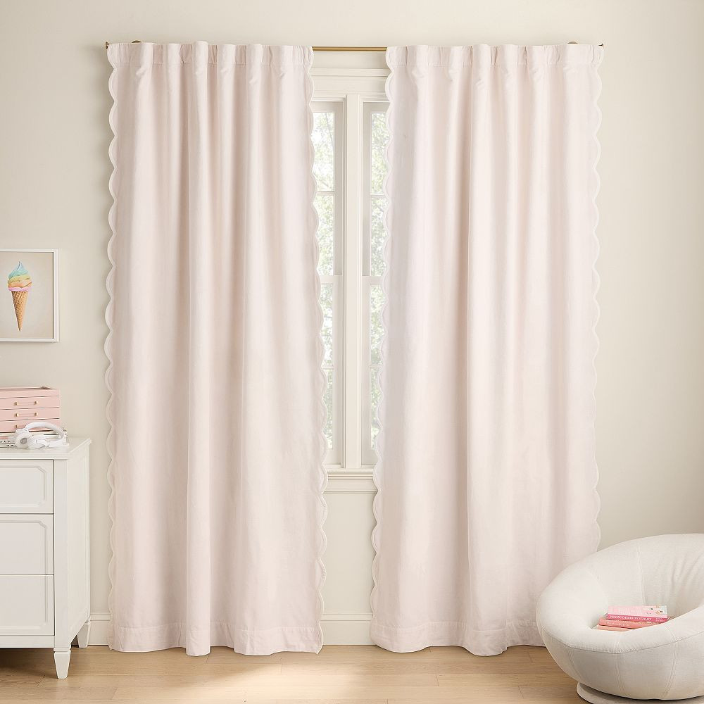 Sweet Scallop Velvet Blackout Curtain | Pottery Barn Teen
