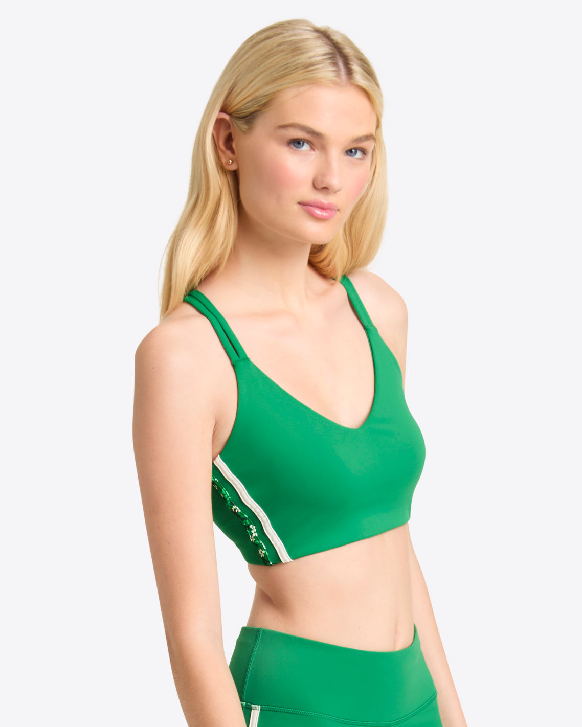 Crossback Sports Bra in Green | Draper James (US)