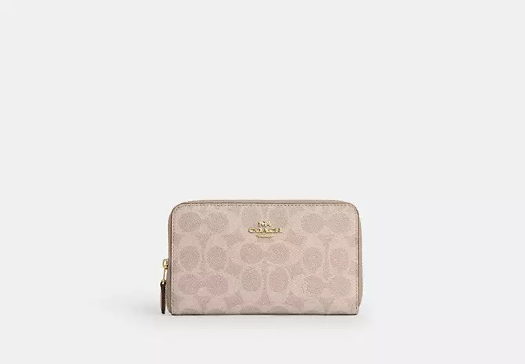 Medium Id Zip Wallet In Signature Canvas | Coach Outlet US