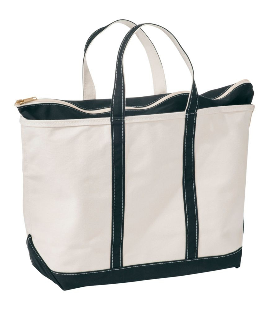 Boat and Tote, Zip-Top Black Trim Long, Canvas/Nylon L.L.Bean | L.L. Bean