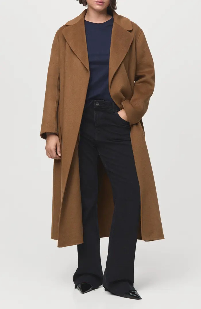 MANGO Wool Blend Wrap Coat | Nordstrom | Nordstrom