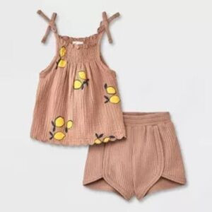 Grayson Mini Baby Girl Lemon Print Shorts Set 12 months | Poshmark