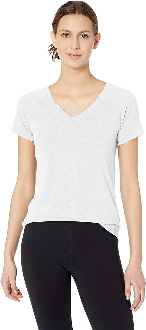 Amazon Essentials Women's Studio Relaxed-Fit Short-Sleeve Lightweight V-Neck T-Shirt | Amazon (US)