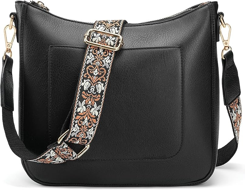 Vegan Leather Crossbody Bags for Women,Fashion Shoulder Purse with Adjustable Guitar Strap | Amazon (US)