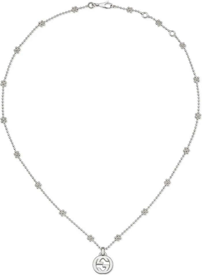 Silver Interlocking-G Pendant Necklace | Nordstrom