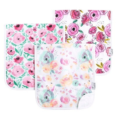 Copper Pearl Burp Cloths - Bloom - 3pc: Cotton, Floral Pattern | Target