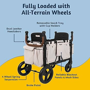 Keenz XC+ 2.0 - Luxury 4 Passenger Stroller Wagon for Kids | Foldable 4 Passenger Quad Seater wit... | Amazon (US)