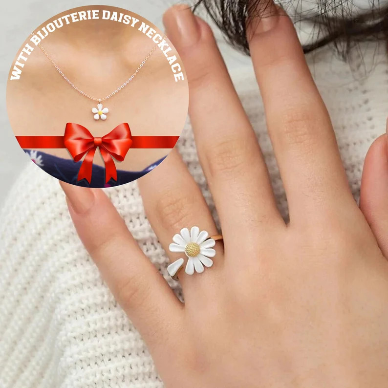 Daisy Ring, Flower Ring, Daisy Jewelry, Stacking Ring, Sterling Silver, Gift for Her, Best Friend... | Etsy (US)