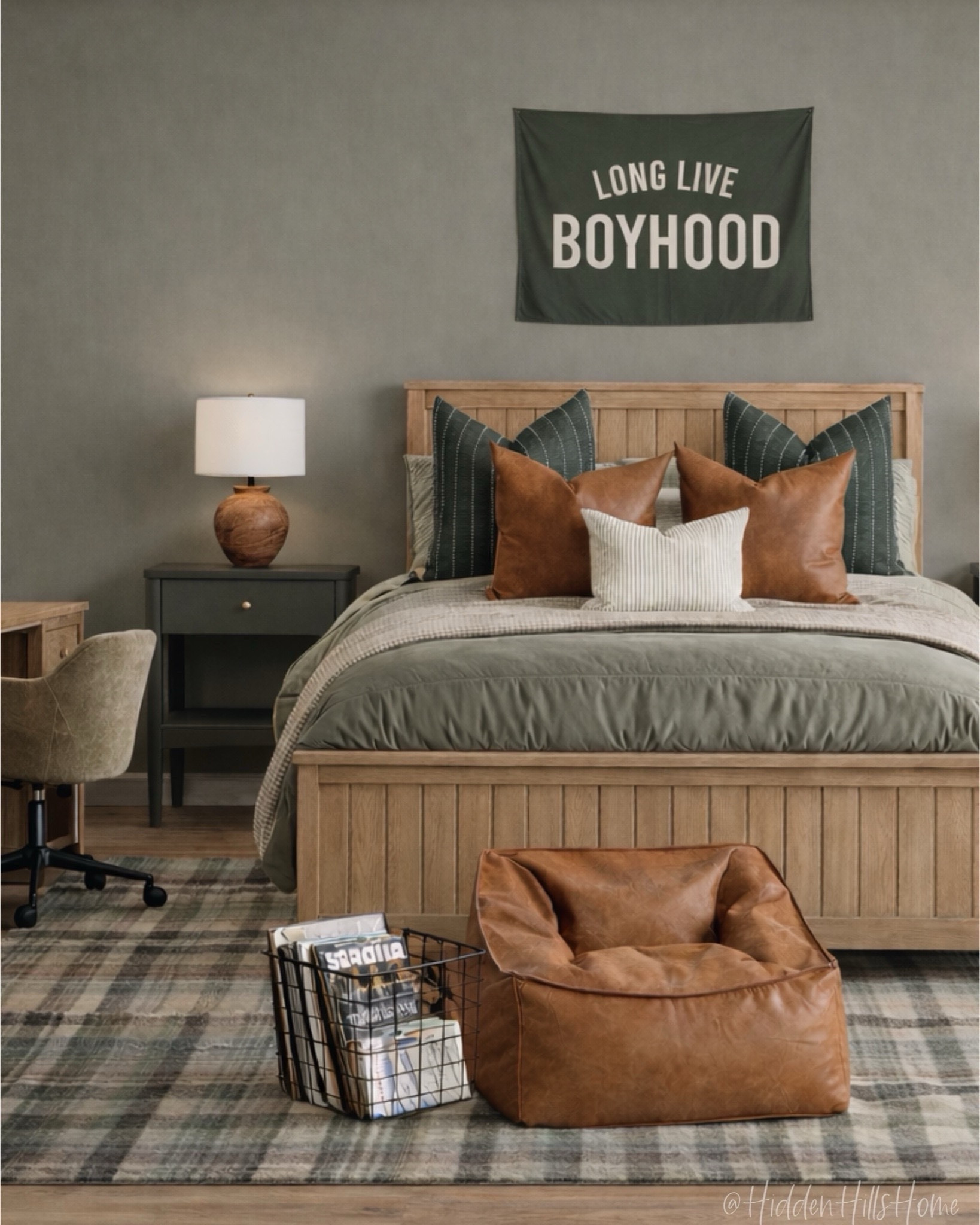 Boys bedroom decor, teen boys room decor ideas, masculine bedroom mood board, kids bedroom, teen boys room design #boysroom
Wall color is SW Link Gray


#LTKHome #LTKKids #LTKSaleAlert