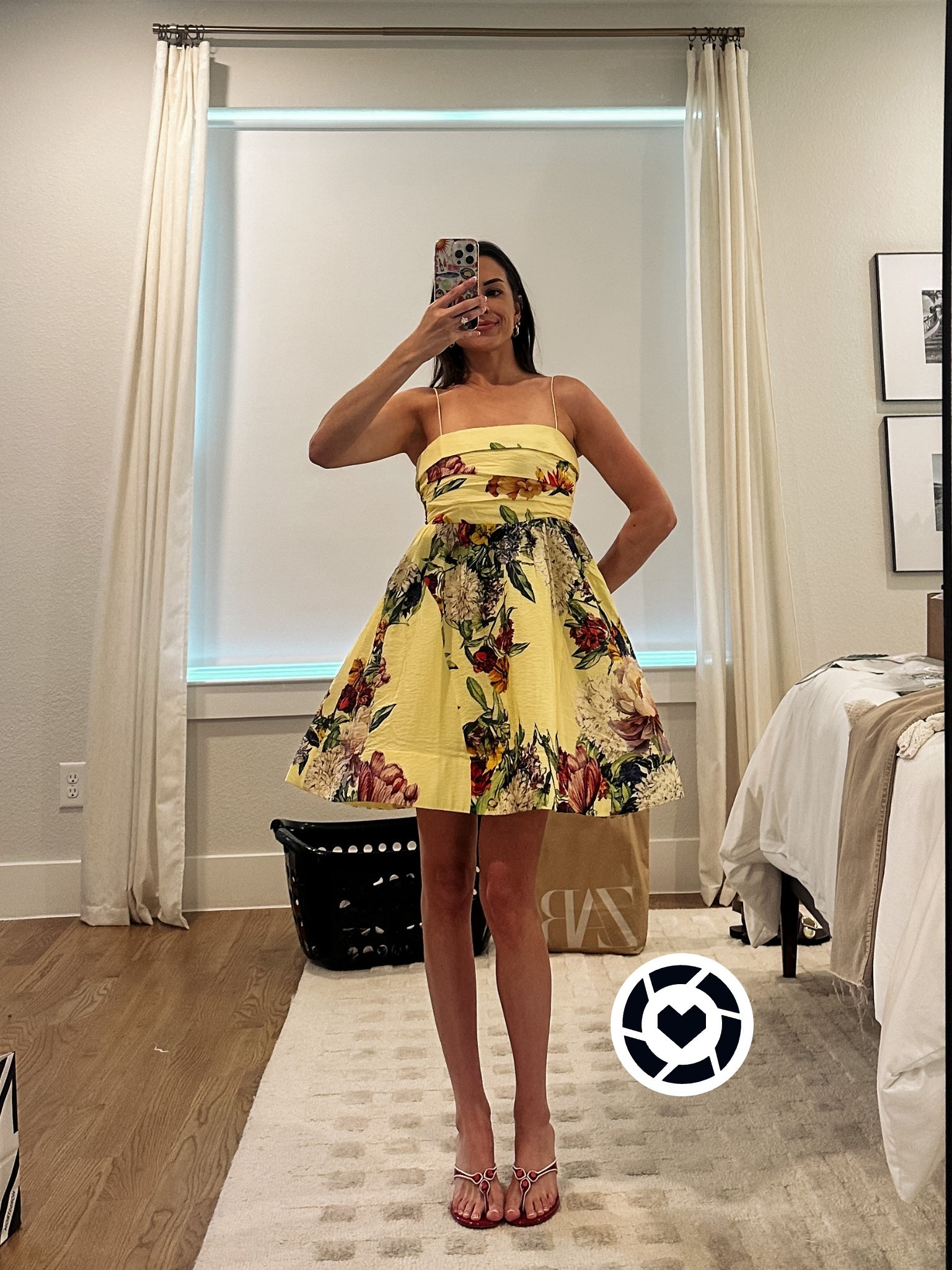 Yellow floral mini dress wearing XXS 

#LTKTravel #LTKWedding #LTKSeasonal