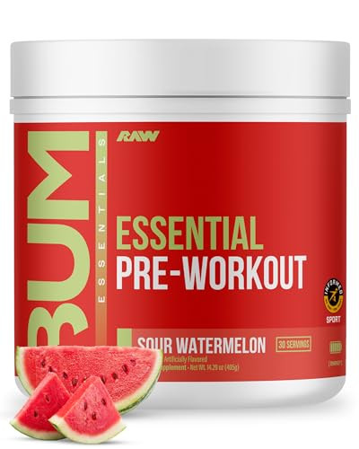 RAW Essential Pre-Workout Powder (Sour Watermelon) - Chris Bumstead Sports Nutrition Supplement f... | Amazon (US)