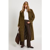 boohoo Women's Oversized Check Wool Look Coat in Green | Size: 4 | Woven | boohoo (US & Canada)