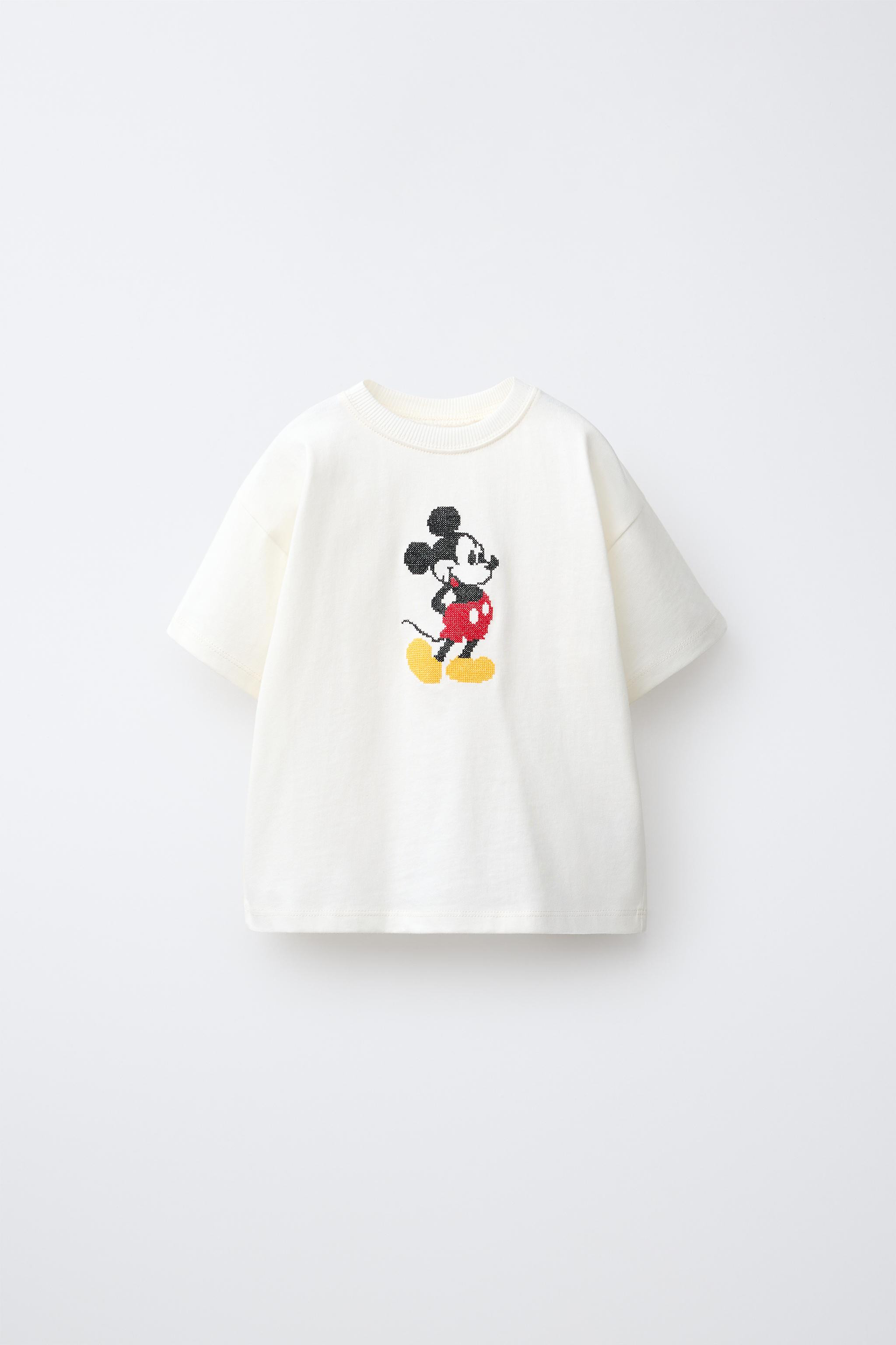 MICKEY MOUSE © DISNEY CROSS STITCH EMBROIDERED T-SHIRT | Zara US