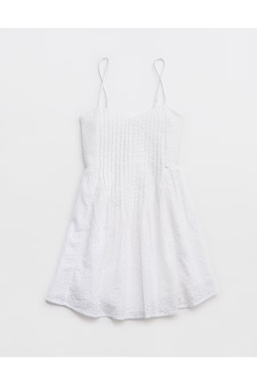 Aerie Eyelet Mini Dress Women's White L | Aerie