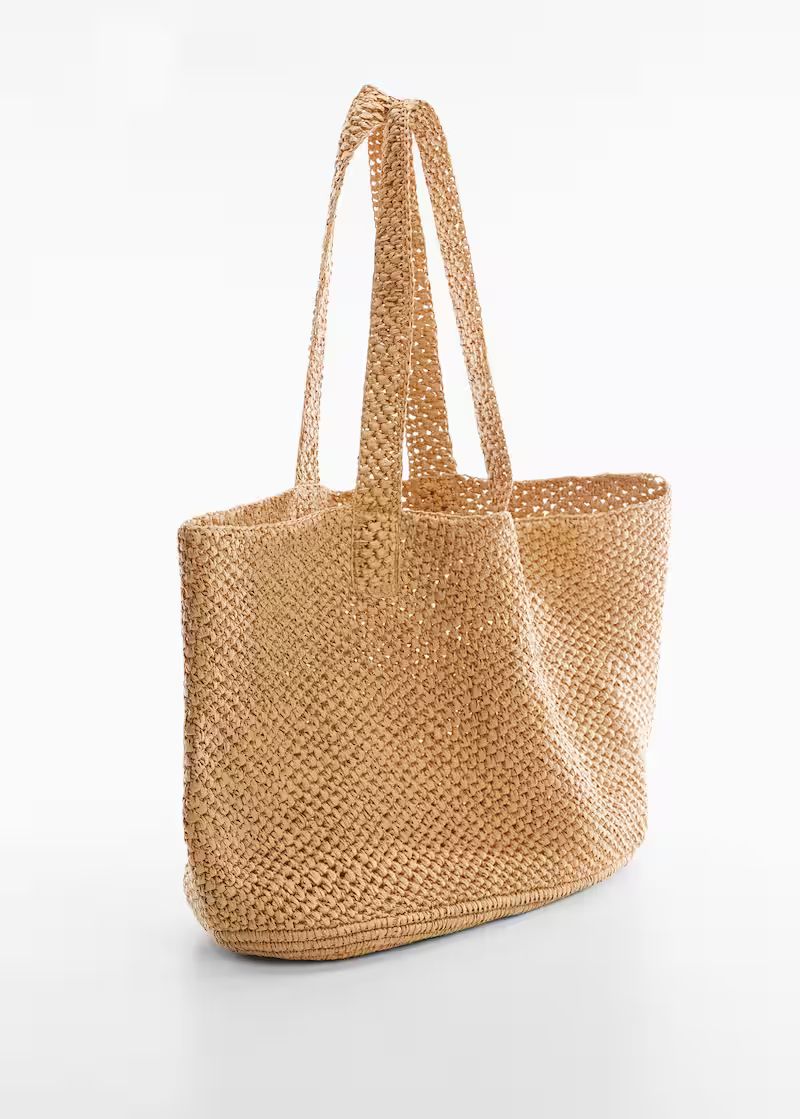 Natural fiber shopper bag -  Women | Mango USA | MANGO (US)