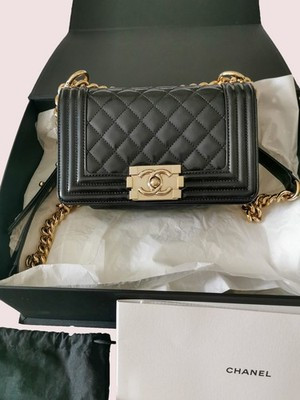 Chanel Small Le Boy Crossbody – Black Quilted Patent Lambskin & Gold-Tone Hardwa | eBay UK