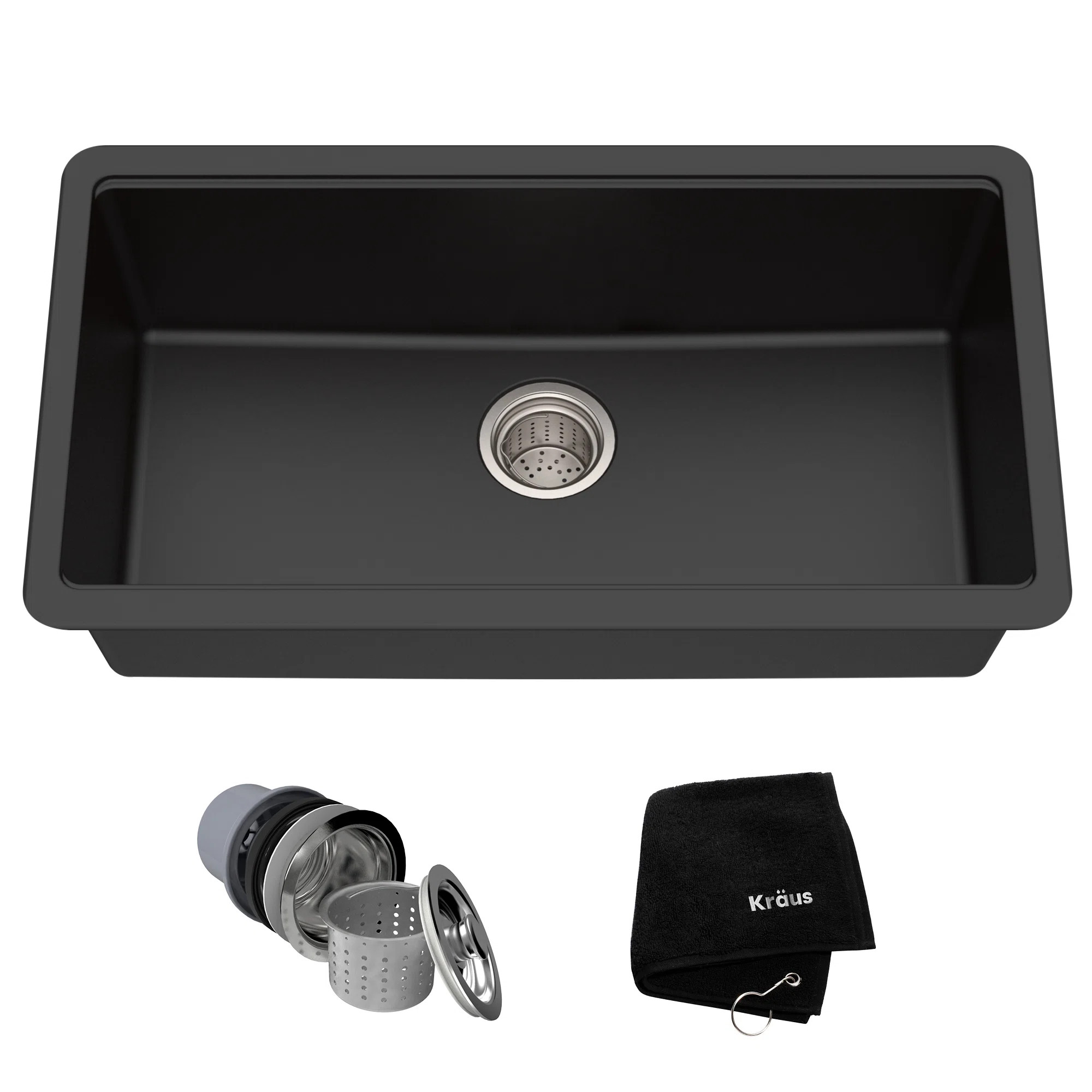 KRAUS Undermount Single Bowl Onyx Granite Kitchen Sink KGU-413B | Wayfair North America