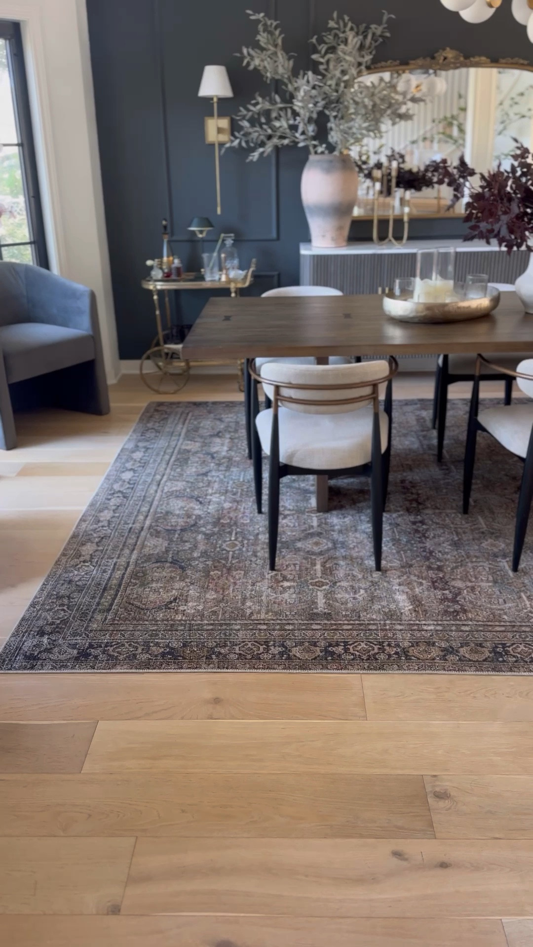 Our dining room rug in Olive/Charcoal! This is a 9x12 under a 108” dining table.

#LTKStyleTip #LTKHome #LTKVideo