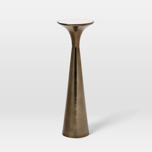 Silhouette Marble Pedestal Drink Table (7") | West Elm (US)