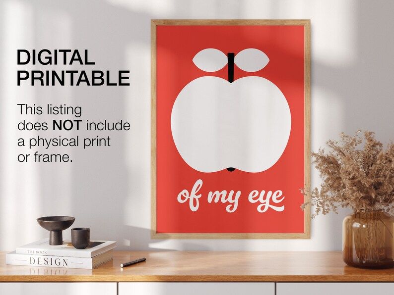 Apple of My Eye Printable Poster Apple Wall Art Scandinavian - Etsy | Etsy (US)