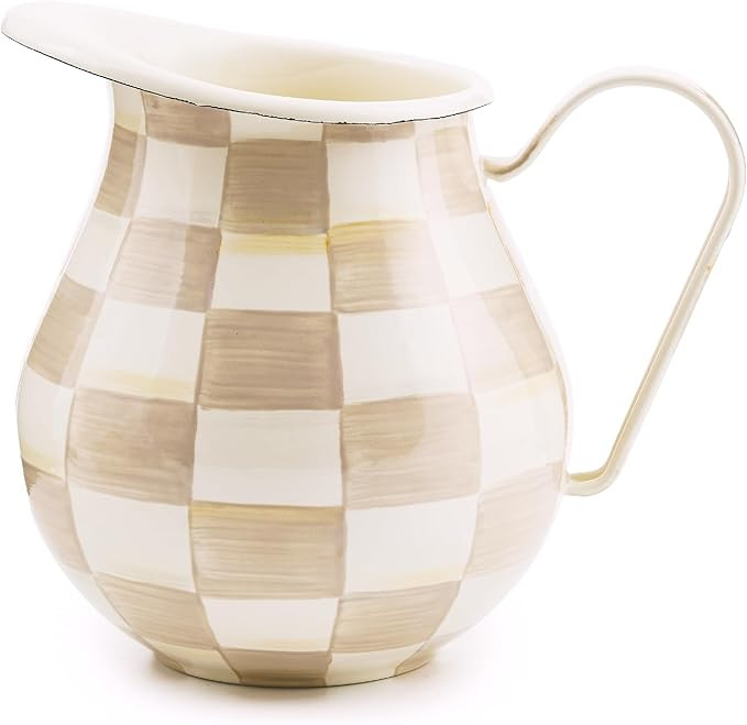 MACKENZIE-CHILDS Enamel Pitcher with Spout for Water, Cut Flowers, and Home Decor, 3 Quarts, Brow... | Amazon (US)