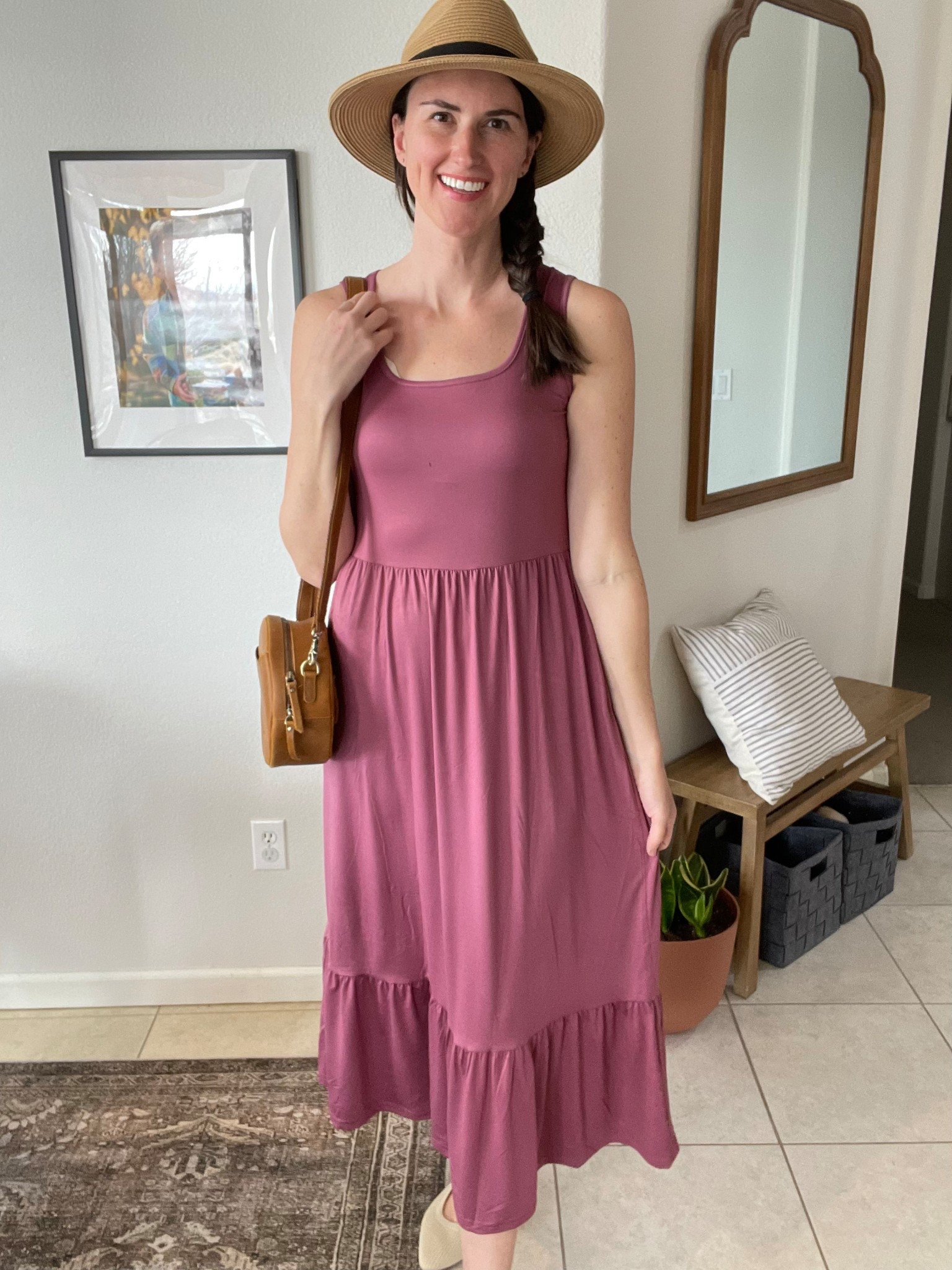Petty mauve maxi dress with ruffled bottom and pockets! So soft and stretchy! Wearing a size medium 

#LTKFindsUnder50 #LTKOver40 #LTKShoeCrush