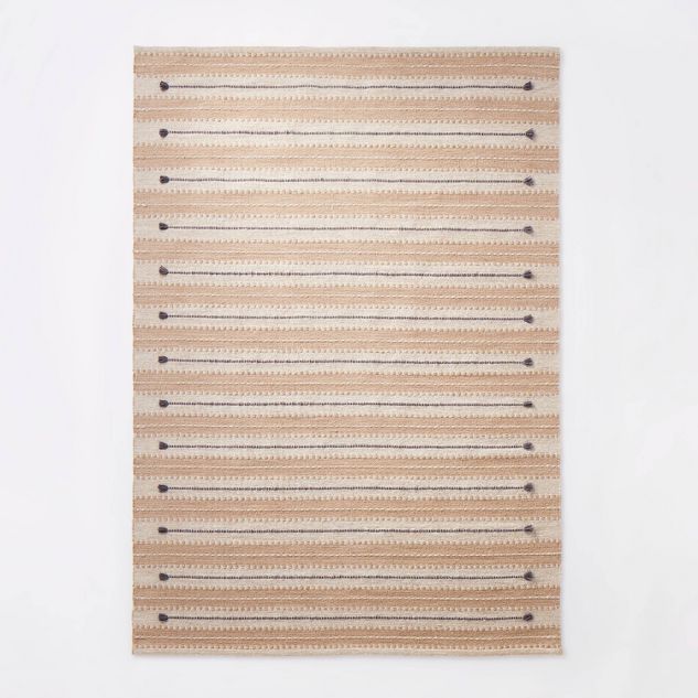 Striped/Clipped Yarn Rug Beige - Threshold™ designed with Studio McGee | Target