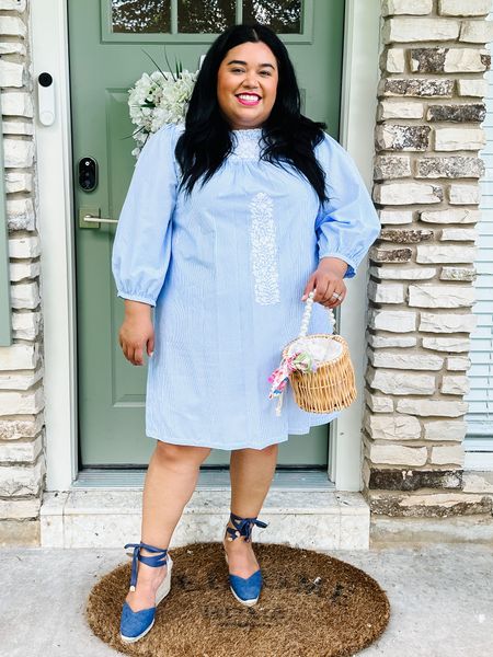 Smiles and Pearls is wearing a Mi Golondrina dress in the size 1X. Her espadrilles are from Castaner and are wide width friendly. Mexican dress, espadrilles, wicker bag, Pearl handbag, summer dress, plus size summer dress 

#LTKSeasonal #LTKshoecrush #LTKcurves