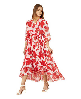 Women's Midi Dip Hem Wrap Dress | Macy's