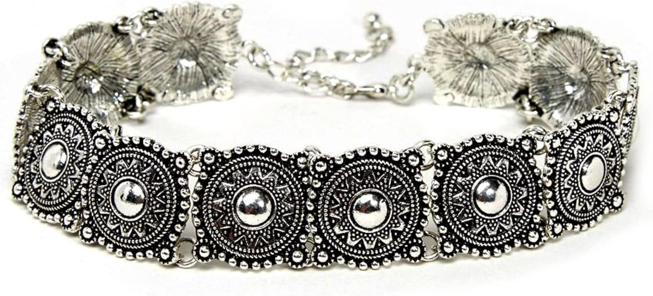 Vintage Choker Necklace, Victorian Style Concho Ethnic Boho Cameo Metal Collar Necklace for Women... | Amazon (US)