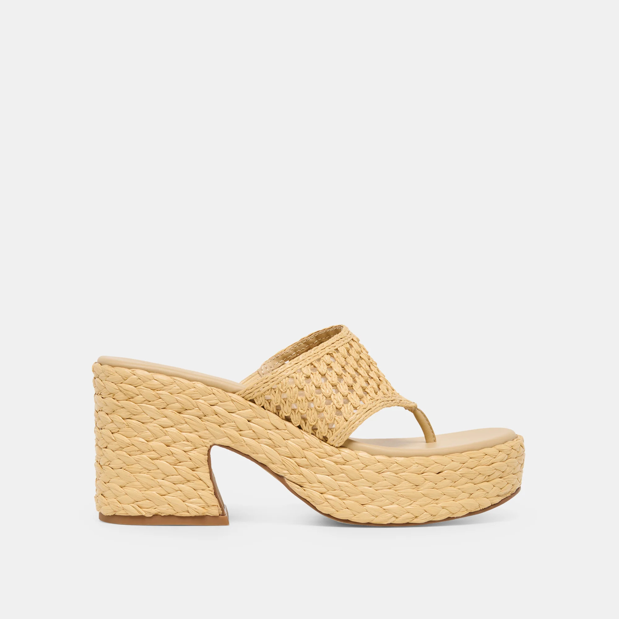 Ripple Heels Lt Natural Raffia | DolceVita.com