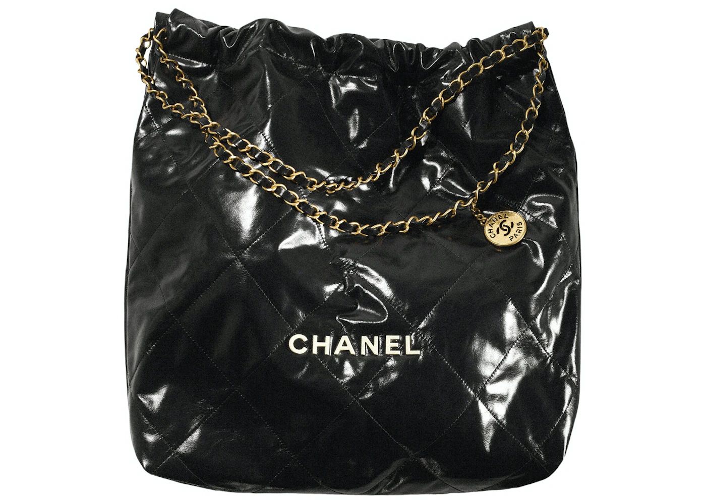 Chanel 22 HandbagLarge 22S Calfskin Black/White Logo | StockX