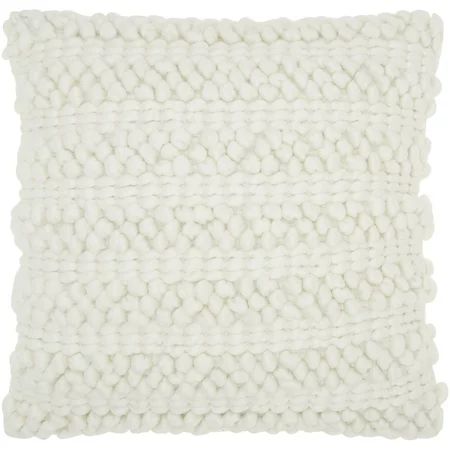 Nourison Life Styles Woven Stripes Decorative Throw Pillow, 20" x 20", White | Walmart (US)