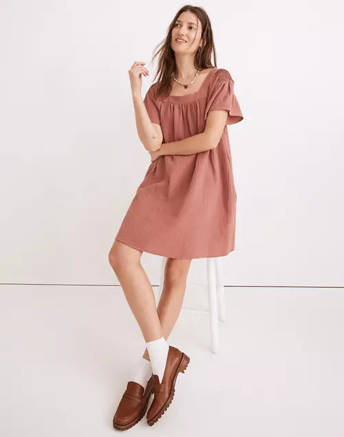 Lightspun Butterfly Square-Neck Mini Dress | Madewell