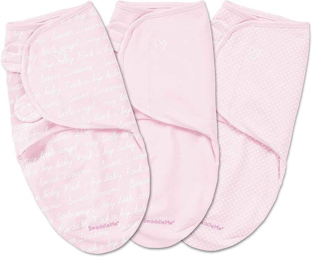 SwaddleMe Original Swaddle 3-PK, Pink Cursive (SM) | Amazon (US)