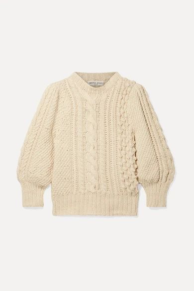 APIECE APART - Ermita Cable-knit Cotton Sweater - Cream | NET-A-PORTER (US)