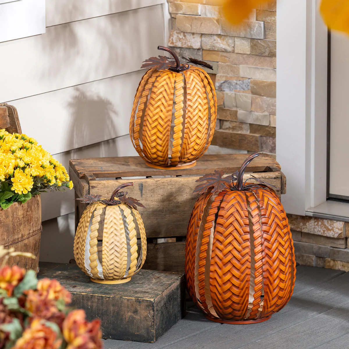 Nesting Pumpkins Statue, 16"H, Set | Plow & Hearth