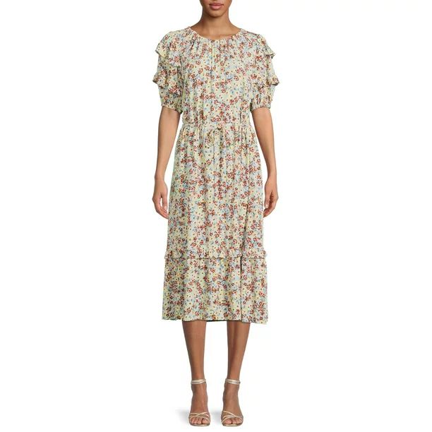 The Get Women's Tiered Ruffle Prairie Midi Dress | Walmart (US)