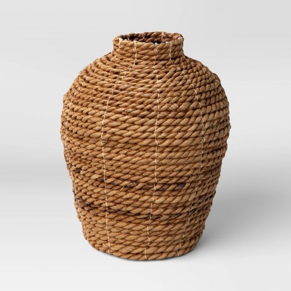 10&#34; x 8&#34; Abaca Woven Harvest Vase Brown - Threshold&#8482; | Target