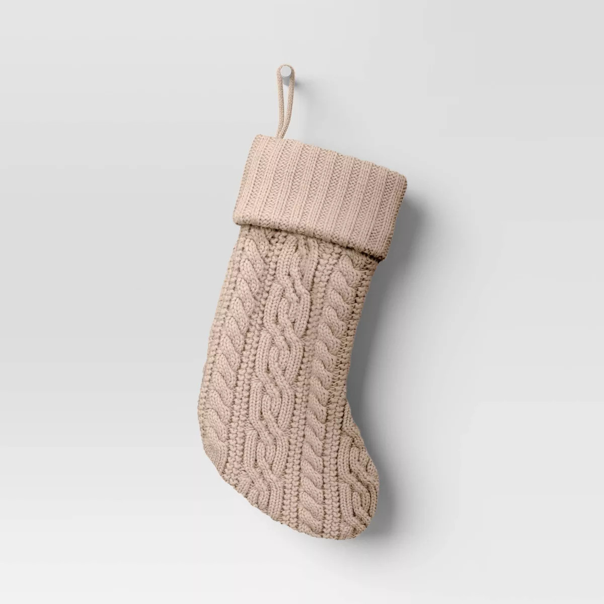 20" Cable Knit Christmas Stocking Khaki - Wondershop™ | Target