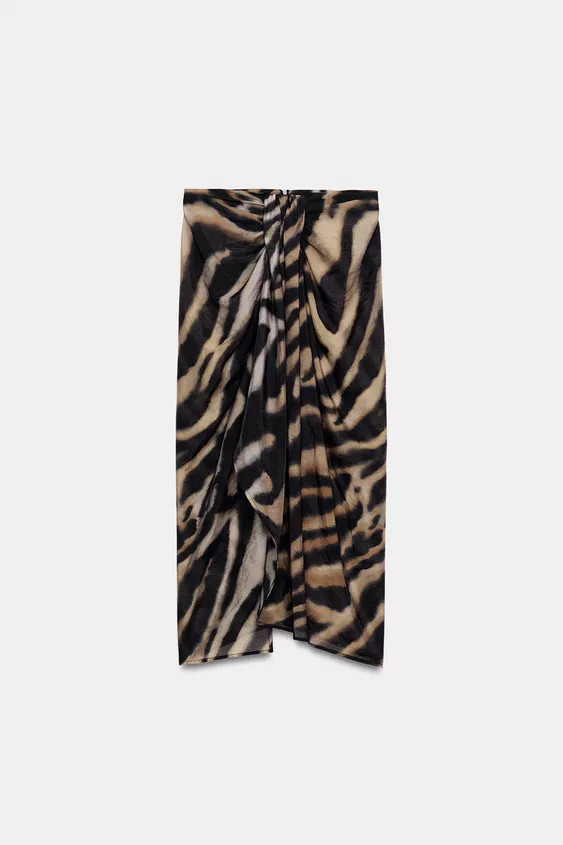ANIMAL PRINT KNOTTED PAREO | Zara UK