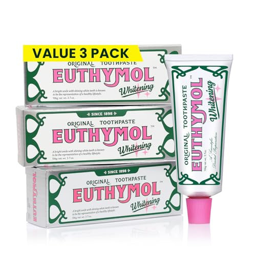 EUTHYMOL Whitening Toothpaste (3.7fl oz*3, Pack of 3) - Stain Removal in 2 Weeks, Long-Lasting Freshness for Sensitive Gum & Teeth. Bad Breath, Cavity Prevention. Recyclable Aluminum Tube | Amazon (US)