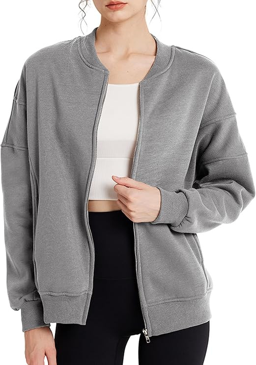 GEMLON Sweatshirts for Women Fall Crewneck Fleece Tops Casual Jackets 2025 Fashion Comfy Ribbed O... | Amazon (US)