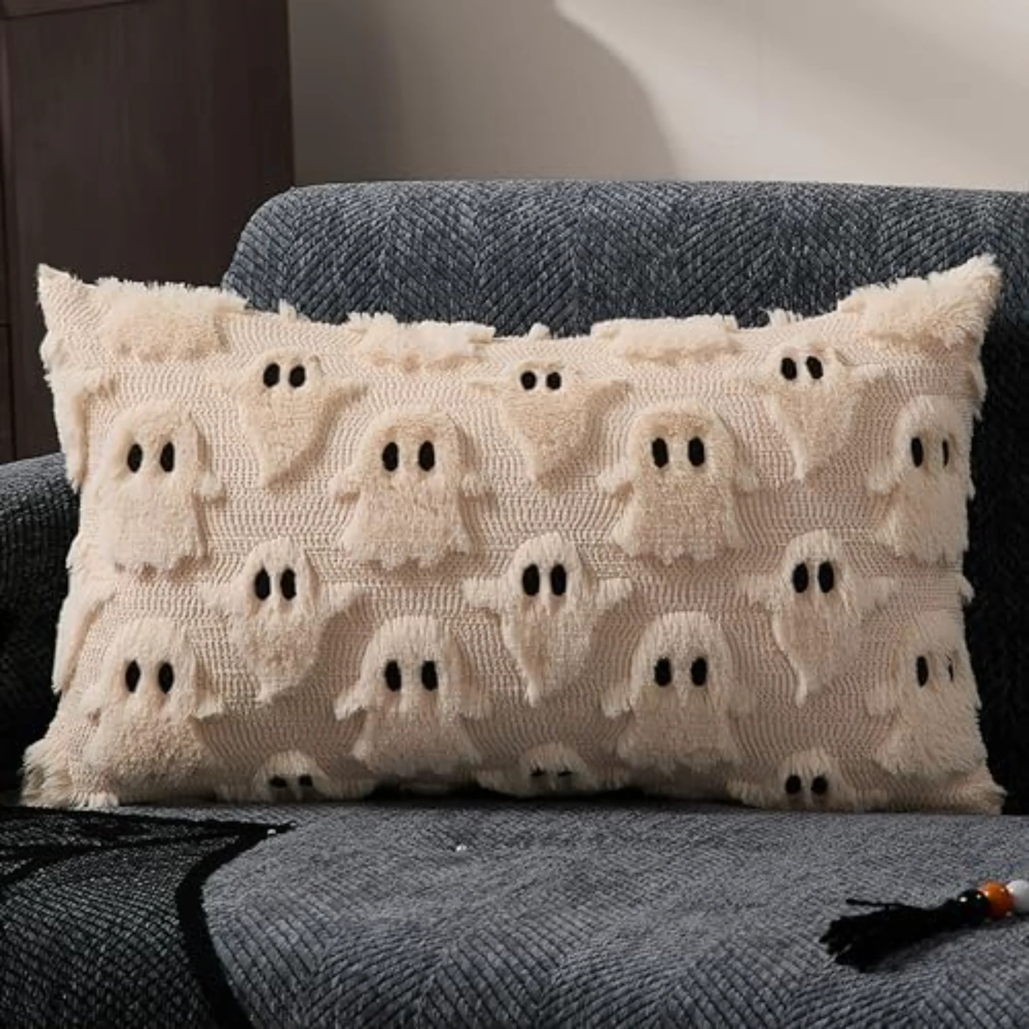 ToccoLeggero Halloween Pillow Covers 12X20 Inch Ghost Decor Pink Halloween Lumbar Pillow Covers Decorative For Halloween Home Decor For Sofa | Wayfair | Wayfair North America
