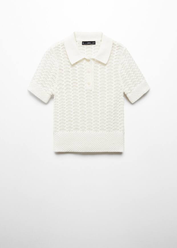 Polo-neck crochet sweater -  Women | Mango USA | MANGO (US)