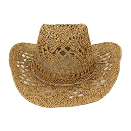 LAANCOO Straw Cowboy Hat Unisex West Cowboy Cowgirl Hat Panama Hat Wide Brim Straw Bucket Hat for Outdoor Summer Beach Party Women Men | Amazon (UK)