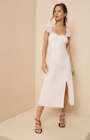 Beverly & Beck Lace Trim Cap Sleeve Midi Dress | PacSun