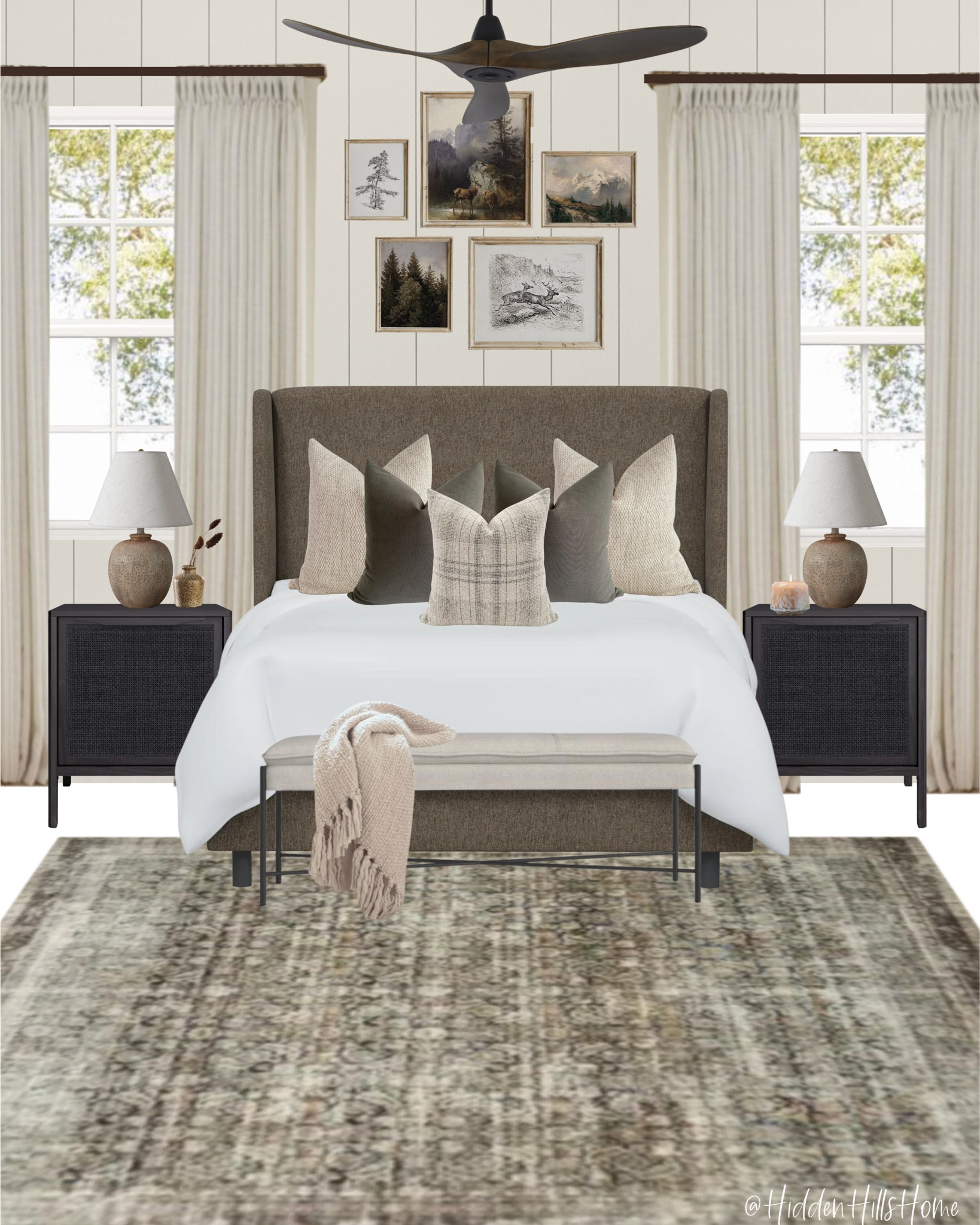 Cozy bedroom decor, bedroom mood board, bedroom design, home decor ideas, Tilly bed, nightstands, bedroom rug, master bedroom design 

#LTKStyleTip #LTKSaleAlert #LTKHome