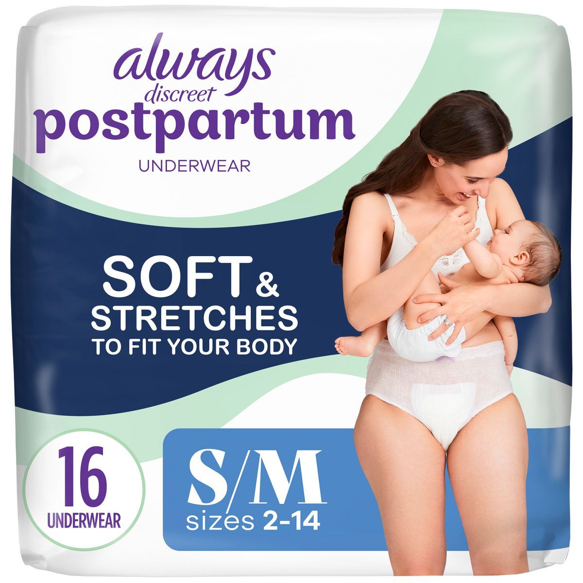 Always Discreet Postpartum Underwear Maxi Pad - S/M - 16ct | Target